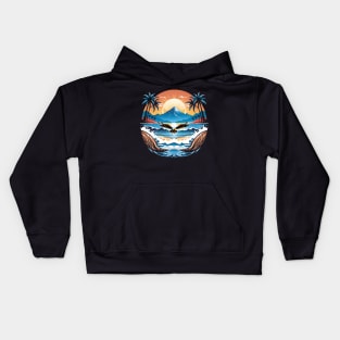 eagle on the beach Kids Hoodie